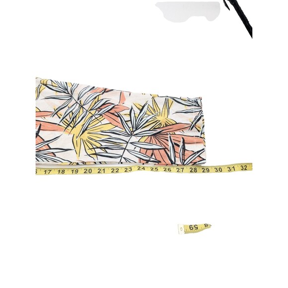 Serra Linen Blend Elastic Waist Pull On Pants Tropical Leaf Beachy Size XL - Picture 9 of 9